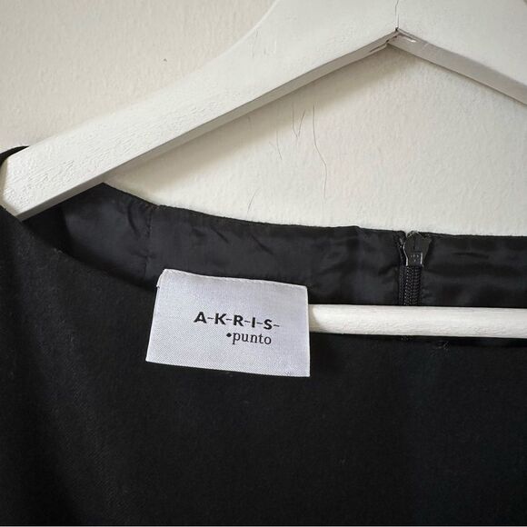 Akris Punto Black Sleeveless Boat Neck Sheath Wool Dress Size US4 F 36 - Picture 6 of 9